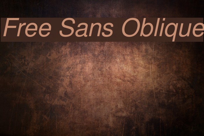 Free Sans Oblique Font examples