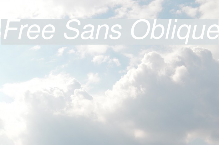 Free Sans Oblique Font examples