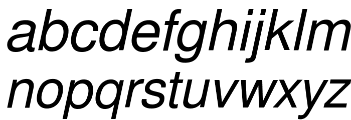 Free Sans Oblique Font LOWERCASE