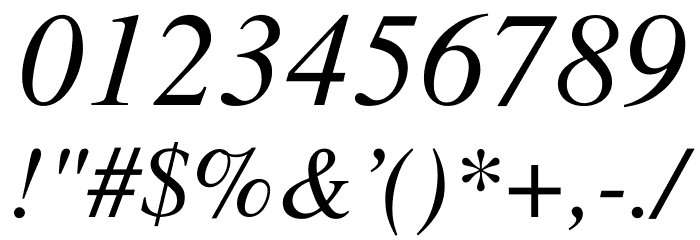 Free Serif Italic Font OTHER CHARS