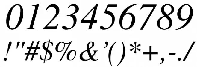 Free Serif Italic Font OTHER CHARS