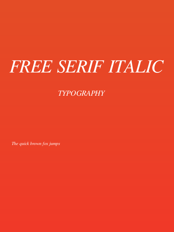 Free Serif Italic Poster