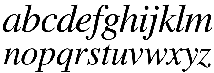 Free Serif Italic Font LOWERCASE