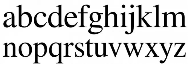 Free Serif फ़ॉन्ट लोअरकेस