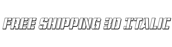 Free Shipping 3D Italic  font caratteri gratis