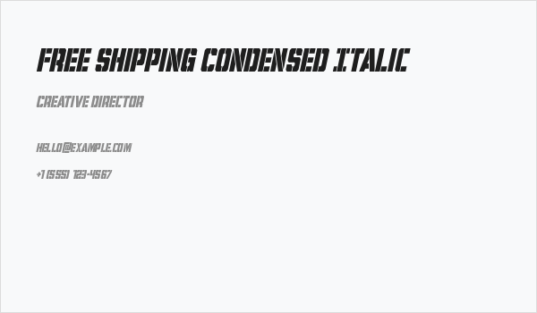 Free Shipping Condensed Italic Business Card