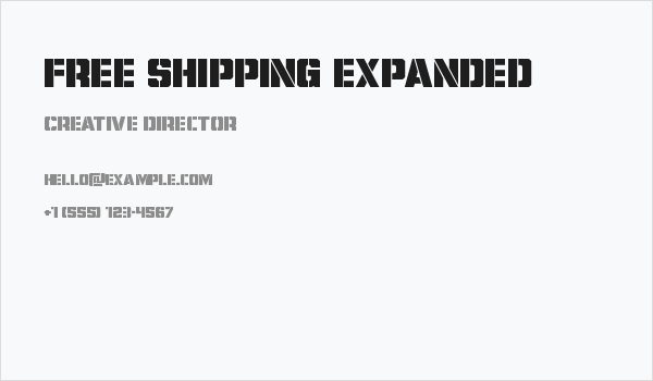 Free Shipping Expanded Business Card