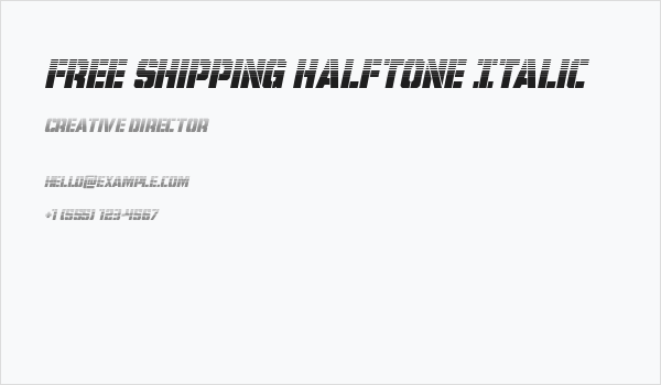 Free Shipping Halftone Italic Business Card