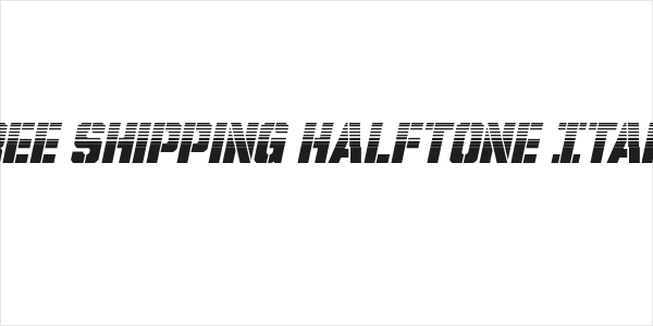 Free Shipping Halftone Italic Logo