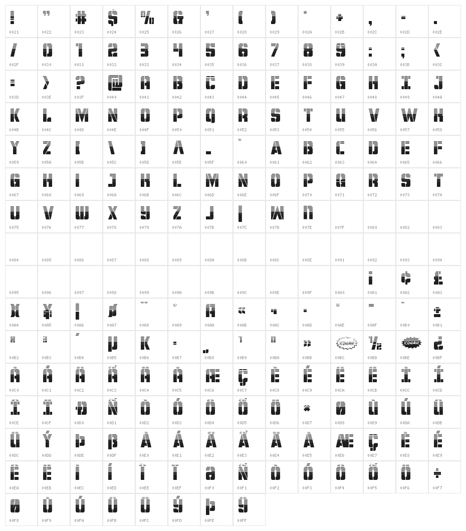 Free Shipping Halftone Character Map