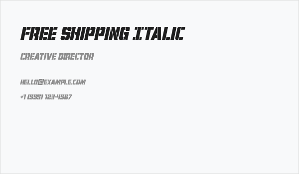 Free Shipping Italic Business Card