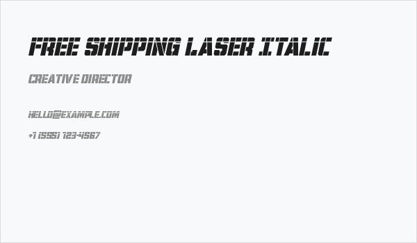 Free Shipping Laser Italic Business Card