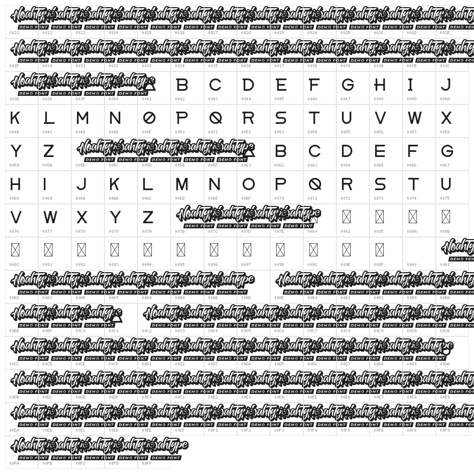 Free Stop Demo Character Map