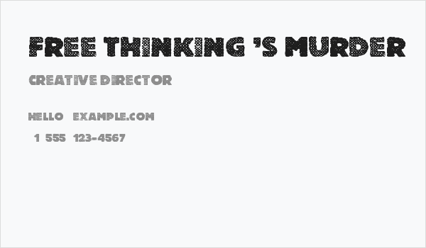 Free Thinking's Murder Business Card