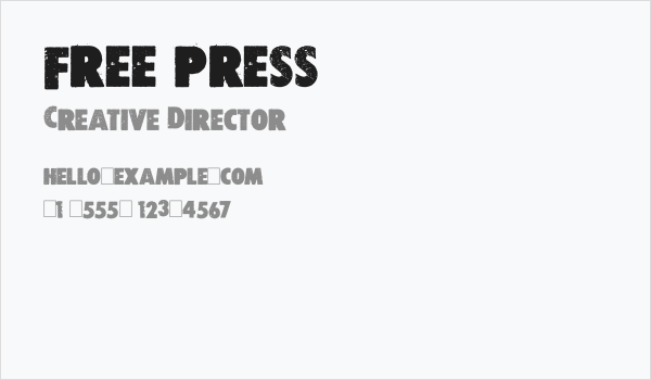 Free press Business Card