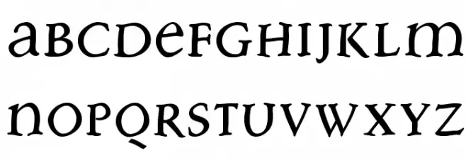 FreeBradbury Caratteri MINUSCOLO