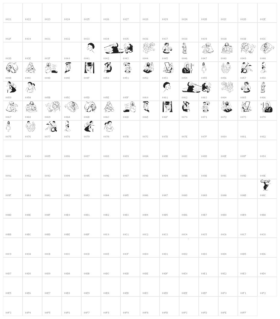 FreeLife Character Map