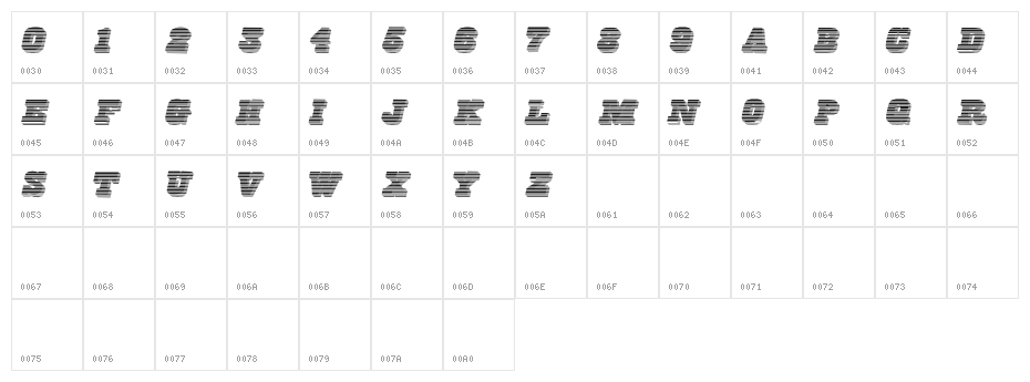 FreeLine Character Map