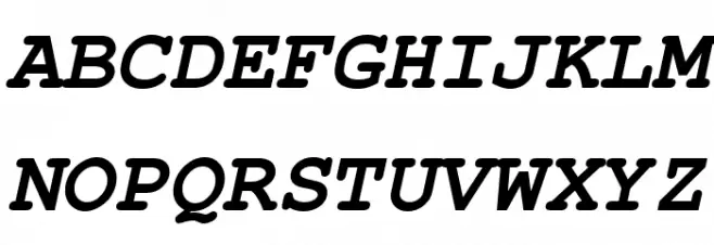 FreeMono Bold Oblique फ़ॉन्ट अपरकेस