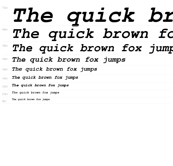 FreeMono Bold Oblique Waterfall