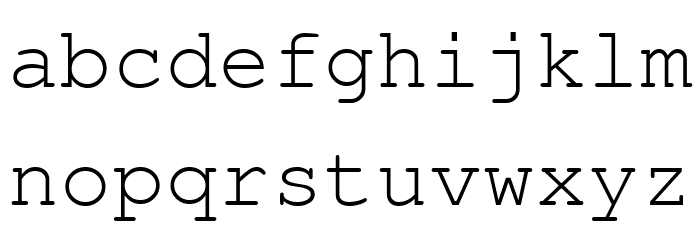 FreeMono Font LOWERCASE