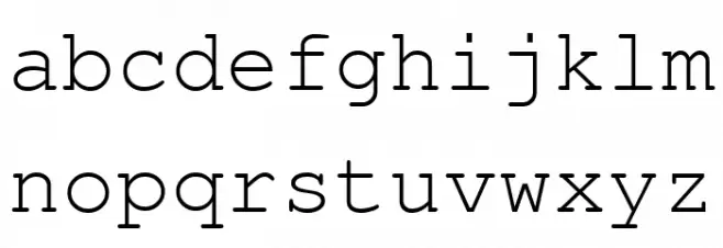 FreeMono 字体 小写