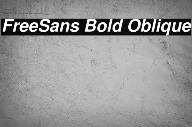 FreeSans Bold Oblique Font examples