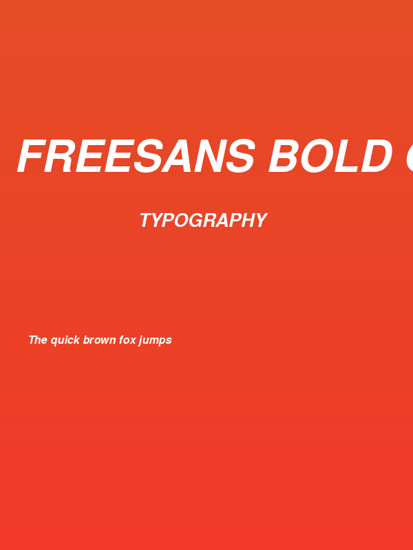 FreeSans Bold Oblique Poster