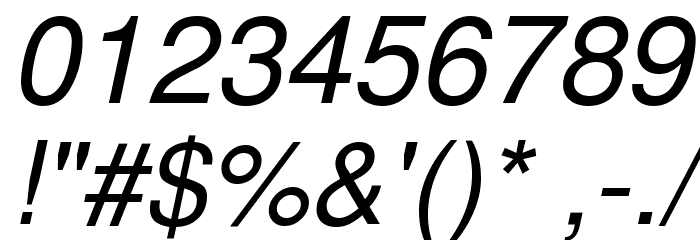 FreeSans Oblique Font OTHER CHARS