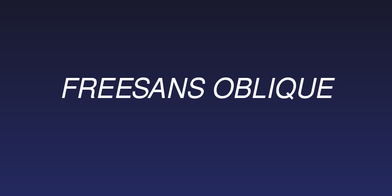 FreeSans Oblique Social Header
