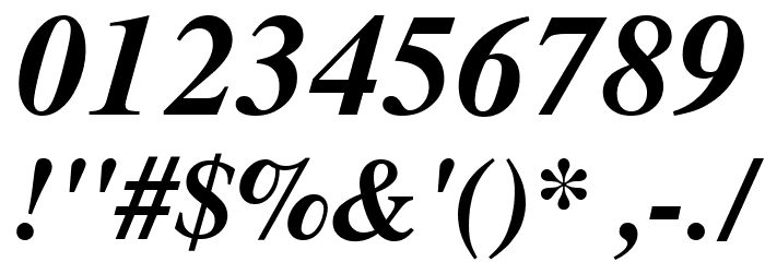 FreeSerif Bold Italic Font OTHER CHARS