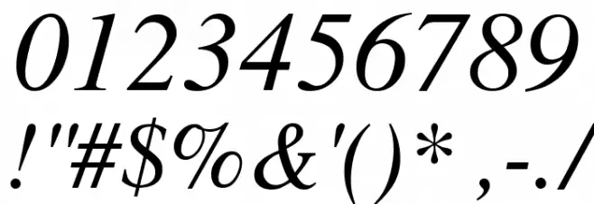 FreeSerif Italic Font OTHER CHARS