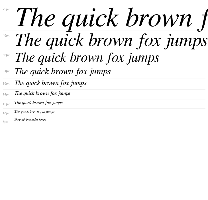 FreeSerif Italic Waterfall