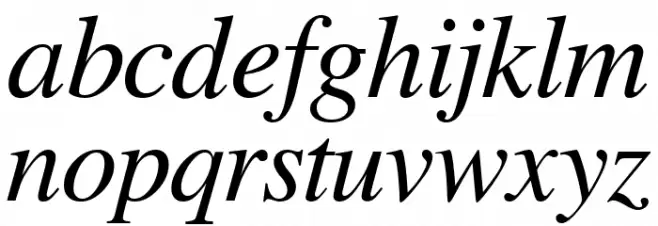 FreeSerif Italic Шрифта строчной