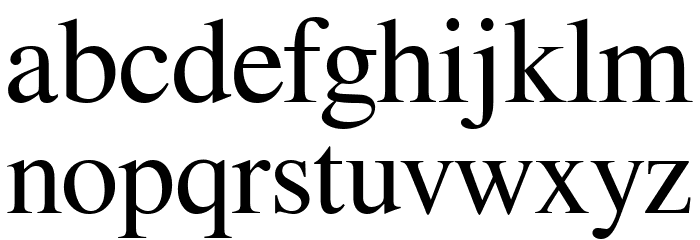 FreeSerif Font LOWERCASE