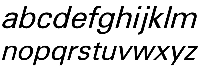 FreeUniveral-Italic Font LOWERCASE