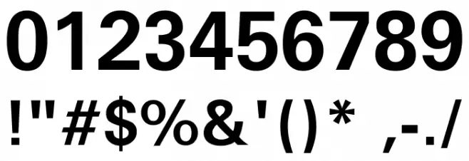 FreeUniversal-Bold Font OTHER CHARS