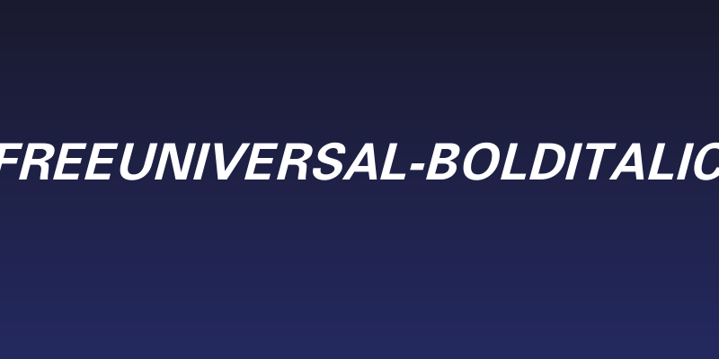 FreeUniversal-BoldItalic Social Header