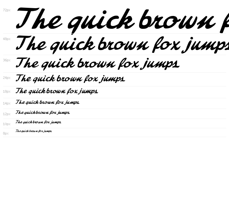 Freebrush Script Waterfall