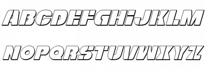 Freedom Fighter 3D Italic फ़ॉन्ट अपरकेस