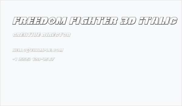 Freedom Fighter 3D Italic Business Card