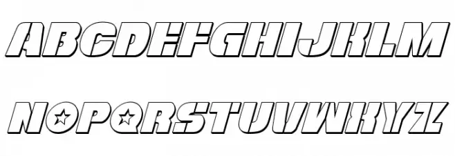 Freedom Fighter 3D Italic خط أحرف صغيرة