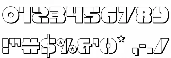 Freedom Fighter 3D Regular Font OTHER CHARS