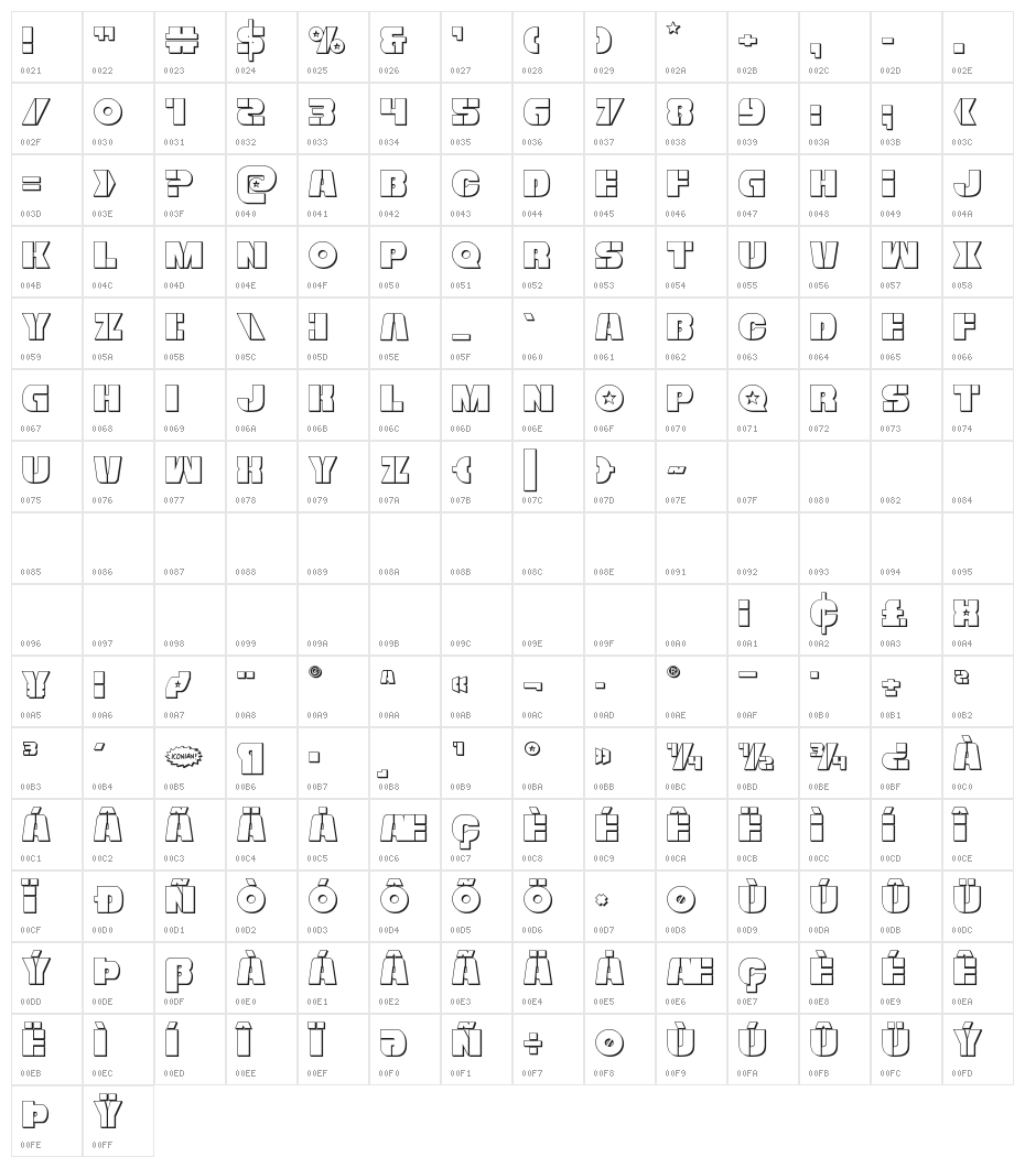 Freedom Fighter 3D Regular Character Map
