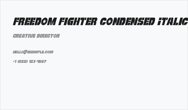 Freedom Fighter Condensed Italic Business Card