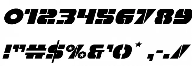 Freedom Fighter Expanded Italic Шрифта ДРУГИЕ символов
