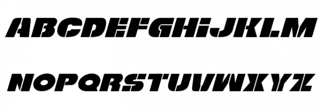 Freedom Fighter Expanded Italic Schriftart Groß