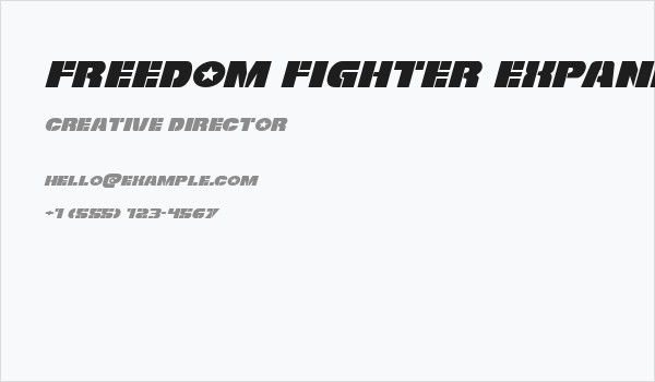 Freedom Fighter Expanded Italic Business Card