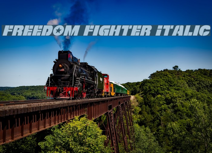 Freedom Fighter Italic Font examples