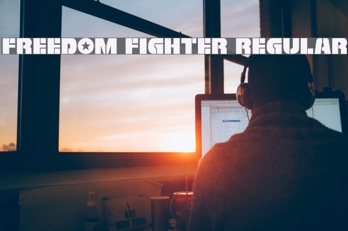 Freedom Fighter Regular Font examples